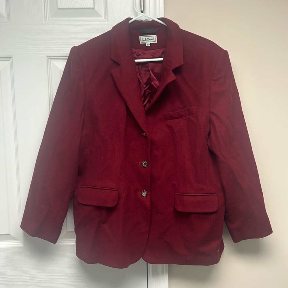 Vintage LL Bean Wool/Cashmere Blazer Pea Coat USA Made